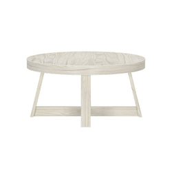 2800502000-153 : Coffee Table Classic Round Coffee Table (36in x 36in / 910mm x 910mm), White Sand Wirebrush