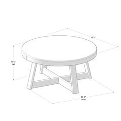 2800502000-197 : Coffee Table Classic Round Coffee Table (36in x 36in / 910mm x 910mm), Pecan Wirebrush