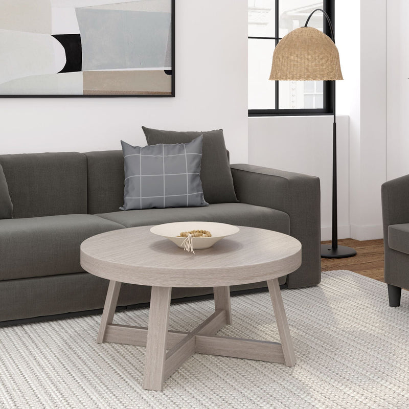 Classic Round Coffee Table - 36" Coffee Table Plank+Beam Seashell Wirebrush 