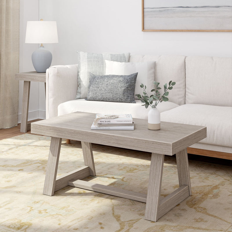 Classic Coffee Table - 40" Coffee Table Plank+Beam Seashell Wirebrush 