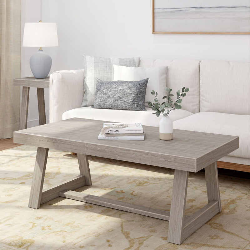 Classic Coffee Table - 48" Coffee Table Plank+Beam Seashell Wirebrush 