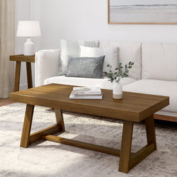 Classic Rectangular Coffee Table - 48" Coffee Table Plank+Beam Pecan Wirebrush 