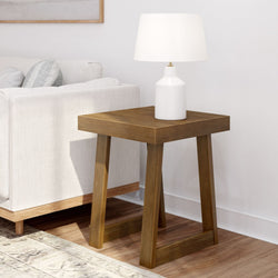 Classic Square Side Table Side Table Plank+Beam Pecan Wirebrush 