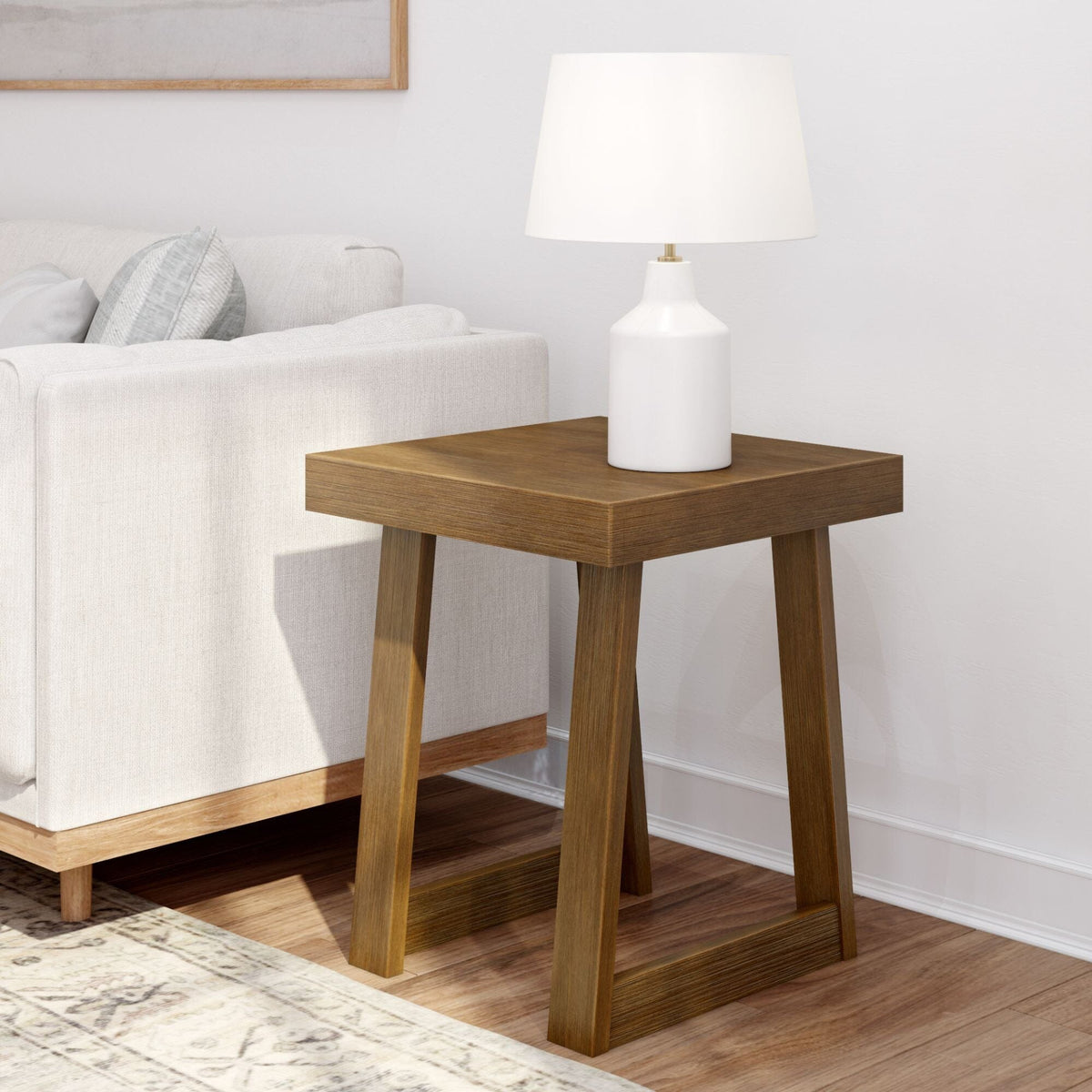 Square Rounded Side Table Farmhouse Square Side Table, 20