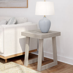 Classic Square Side Table Side Table Plank+Beam Seashell Wirebrush 