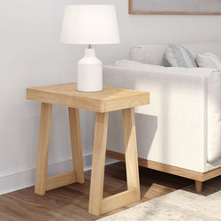 Classic Rectangular Side Table Side Table Plank+Beam Blonde Wirebrush 