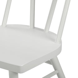 White wooden chair seat and backrest with a minimalist design.
