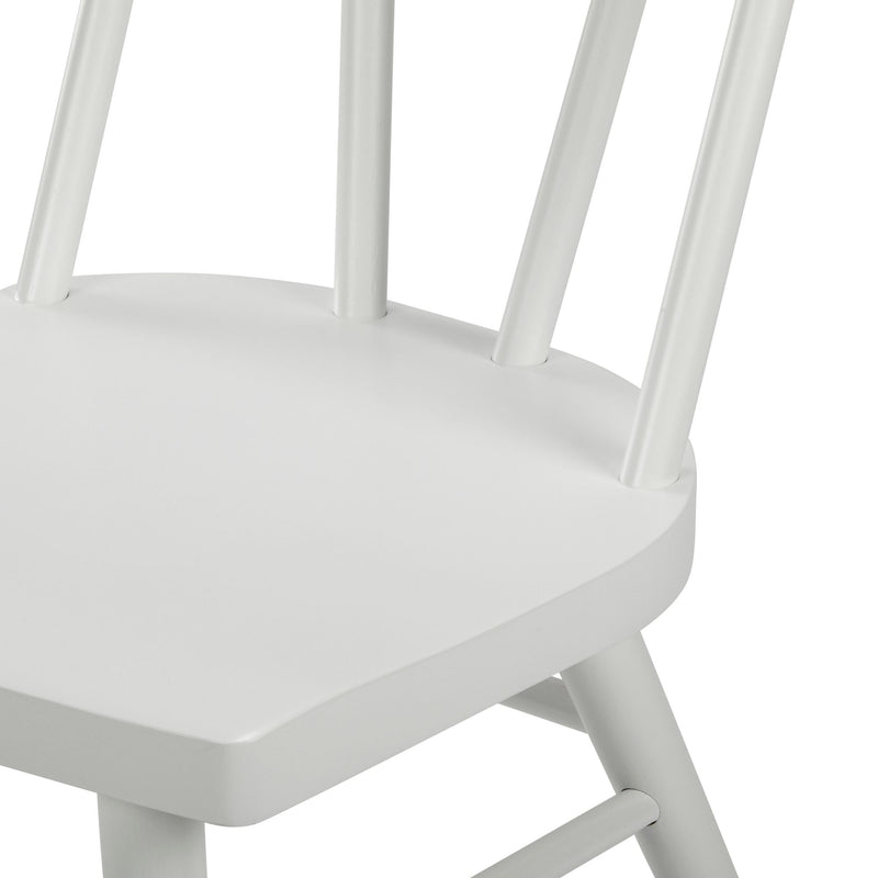 White wooden chair seat and backrest with a minimalist design.