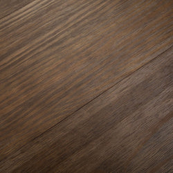 Dark brown wood texture background with diagonal grain and plank seam, rustic oak laminate flooring close-up