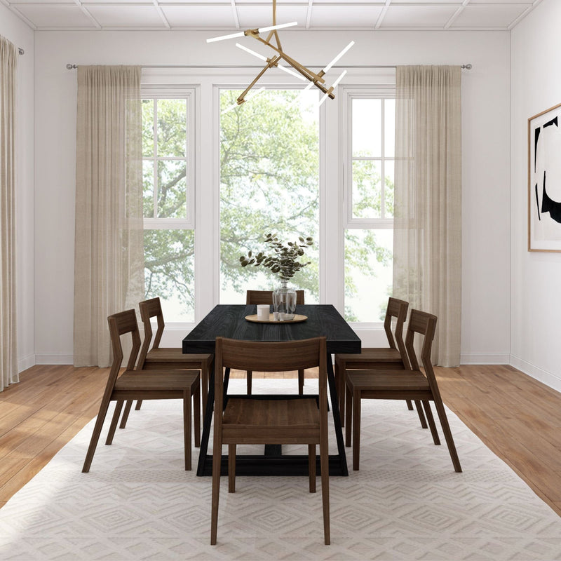 Classic Dining Set with Walnut Chairs - 72" Dining Set Plank+Beam 