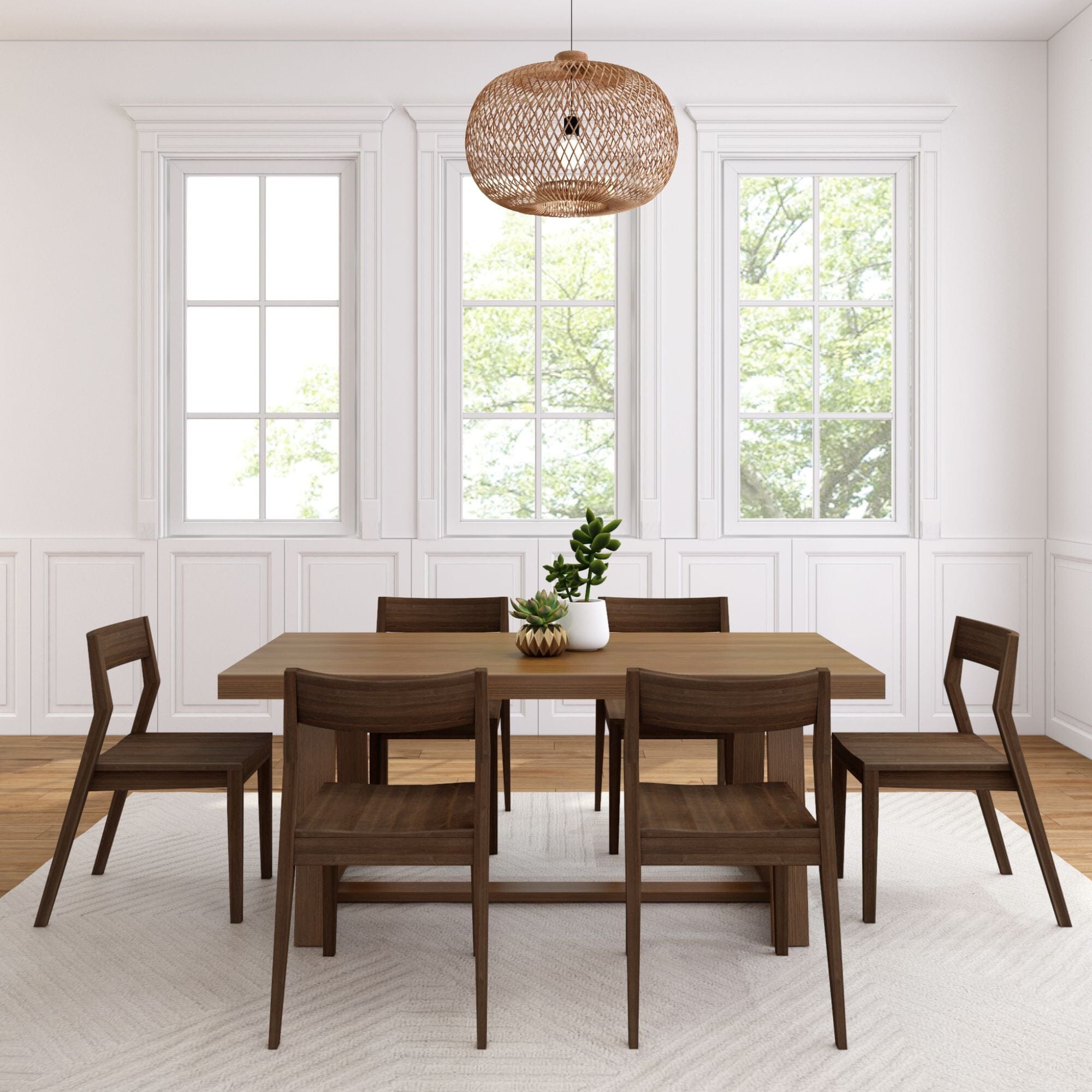 Modern Dining Table Set With 6 Chairs, 72" – Plank+Beam