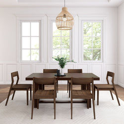 Classic Dining Set with Walnut Chairs - 72" Dining Set Plank+Beam 