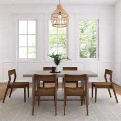 Classic Dining Set with Walnut Chairs - 72" Dining Set Plank+Beam 