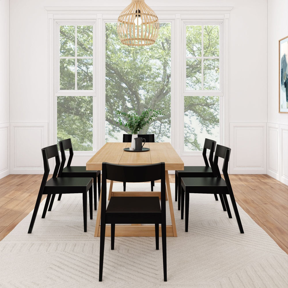 Classic Dining Set with Black Chairs - 72" Dining Set Plank+Beam 