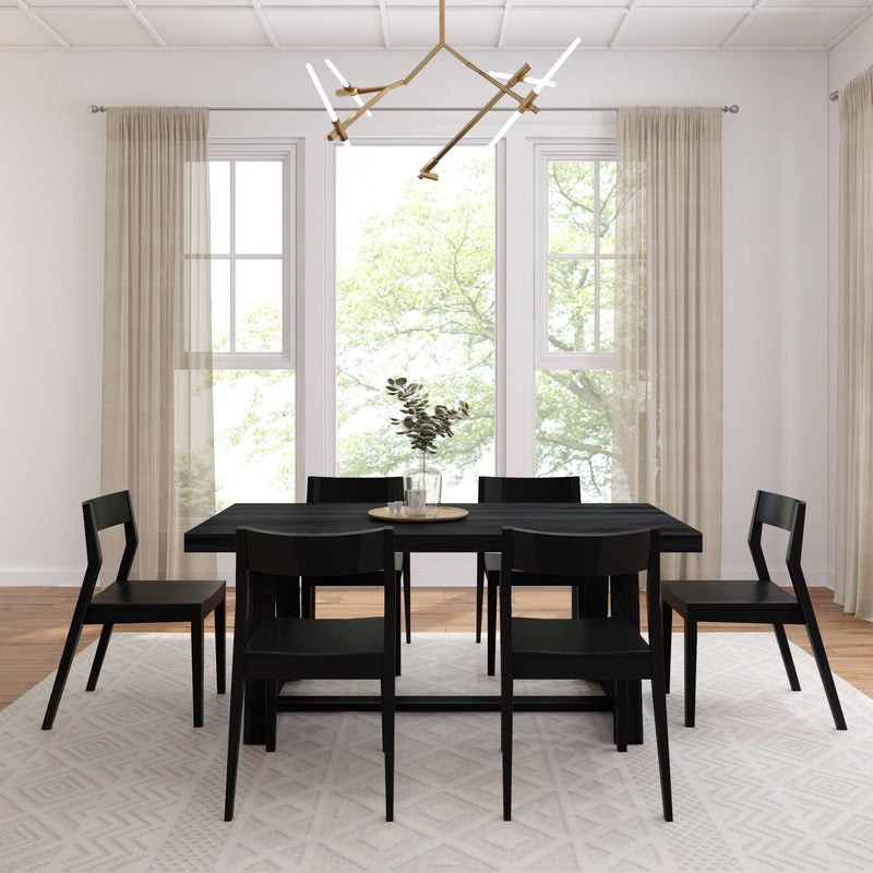 Classic Dining Set with Black Chairs - 72" Dining Set Plank+Beam 