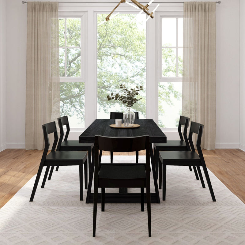 Classic Dining Set with Black Chairs - 72" Dining Set Plank+Beam 