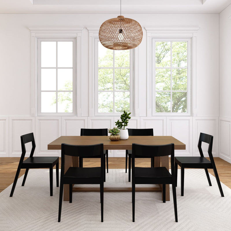 Classic Dining Set with Black Chairs - 72" Dining Set Plank+Beam 