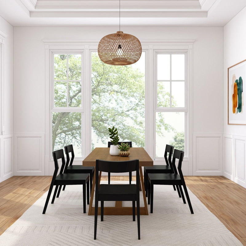 Classic Dining Set with Black Chairs - 72" Dining Set Plank+Beam 