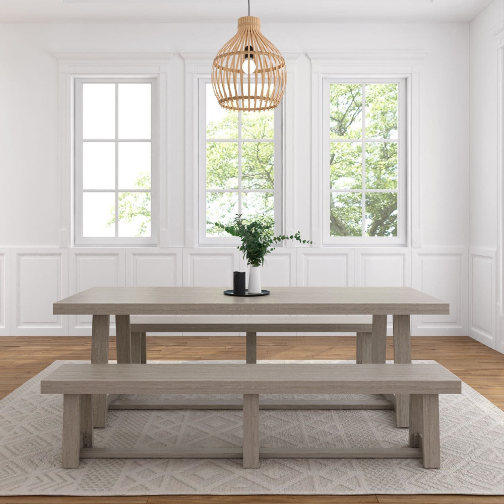 Classic Dining Table Set with Benches - 94" Dining Set Plank+Beam 