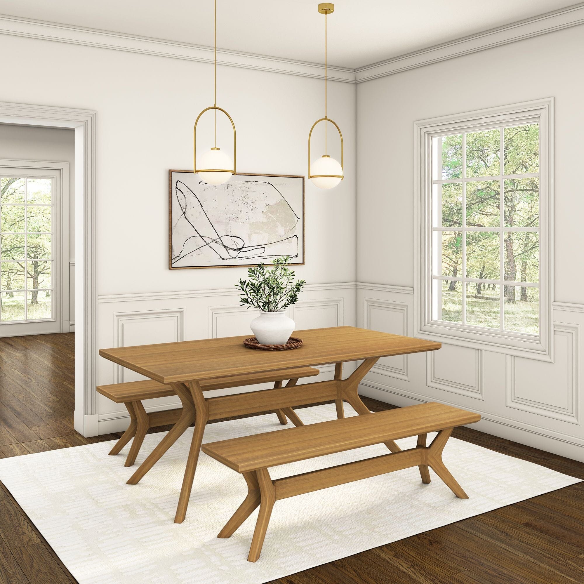 Verso Solid Wood Dining Bench, 60