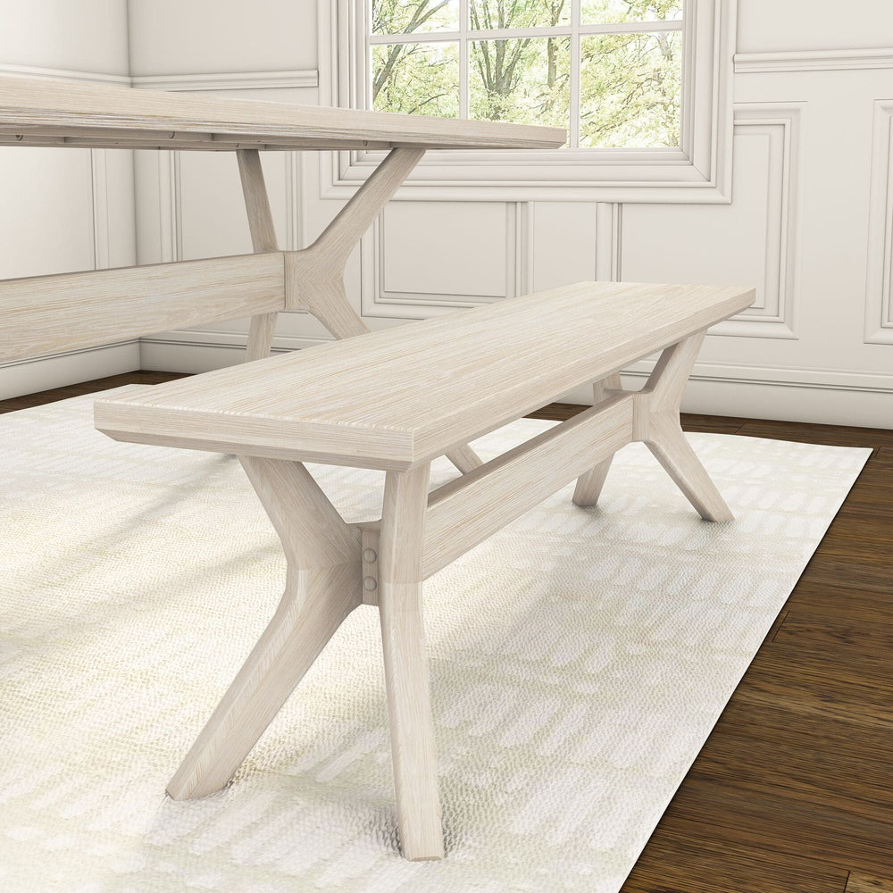 Verso Dining Bench - 60" Dining Bench Plank+Beam White Sand 