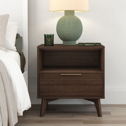 Haven Nightstand with Shelf Nightstand Plank+Beam 