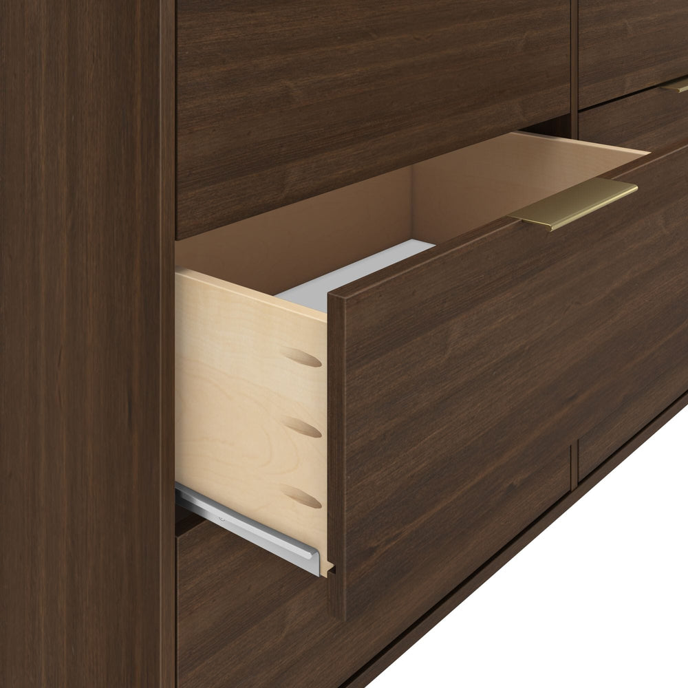 3100216000-008 : Dresser Haven 6 Drawer Dresser with Brass Handle, Walnut