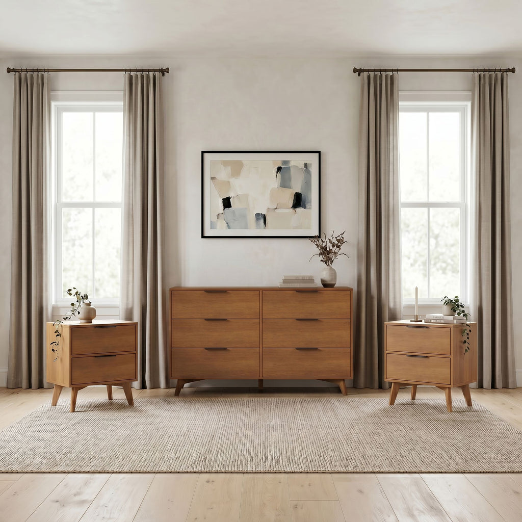 Haven Dresser + Nightstands Set in Blonde | Easy Assembly | 1 Year Warranty