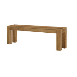 Wooden dining bench with minimalist design made from oak wood.