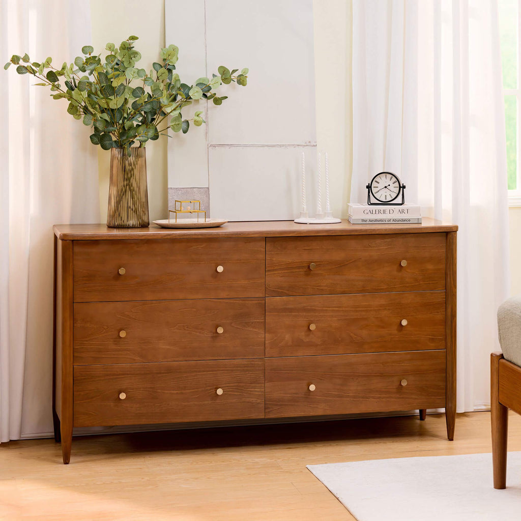 Harbor 6 Drawer Dresser, Walnut