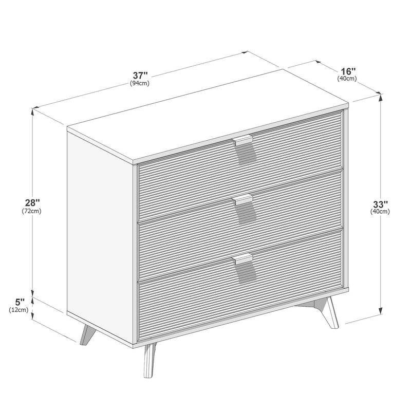 room essentials modern 3 drawer dresser assembly Linea 3-Drawer Dresser in Pecan | Solid Pine Wood Construction | Refined Contemporary Design | Easy Assembly