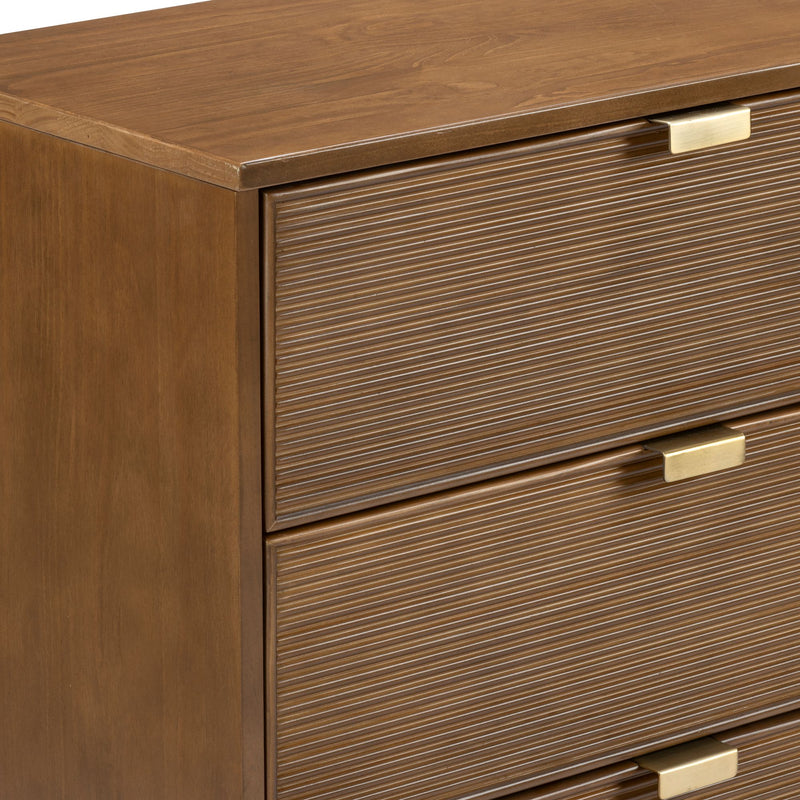 Linea 6-Drawer Double Dresser in Pecan | Solid Pine Wood Construction | Refined Contemporary Design | Easy Assembly | Plank + Beam Linea 6-Drawer Double Dresser in Pecan | Solid Pine Wood Construction | Refined Contemporary Design | Easy Assembly | Plank + Beam