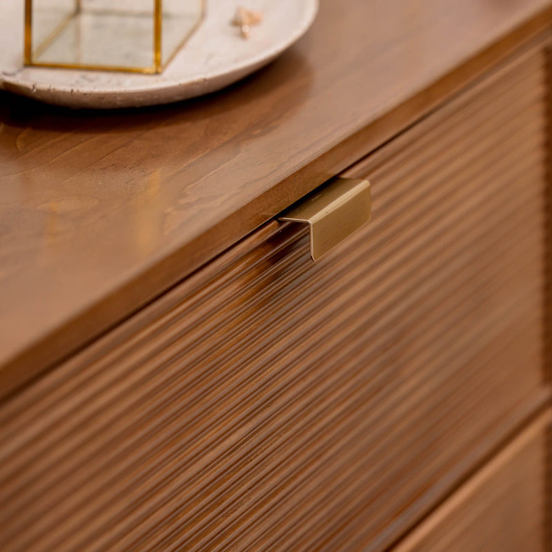 Linea 6-Drawer Double Dresser in Pecan | Solid Pine Wood Construction | Refined Contemporary Design | Easy Assembly | Plank + Beam Linea 6-Drawer Double Dresser in Pecan | Solid Pine Wood Construction | Refined Contemporary Design | Easy Assembly | Plank + Beam