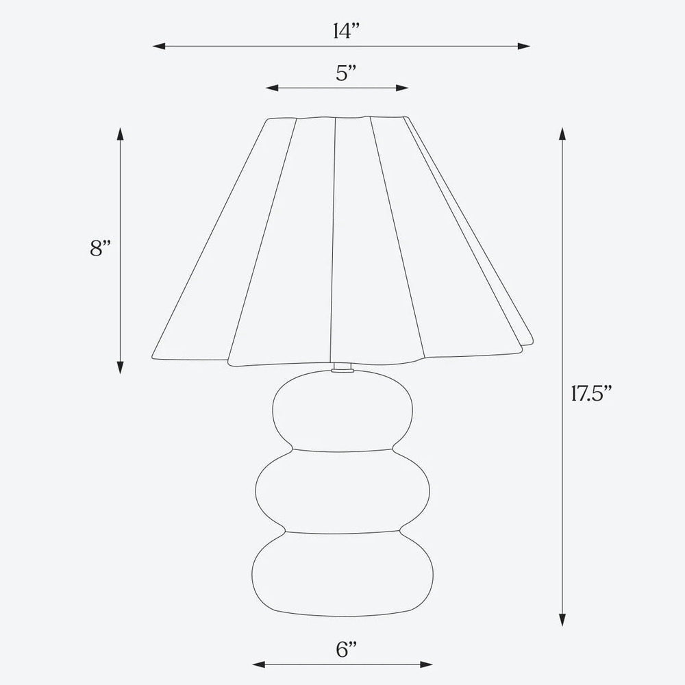 Kelsey Table Lamp by Brightech Dimensions