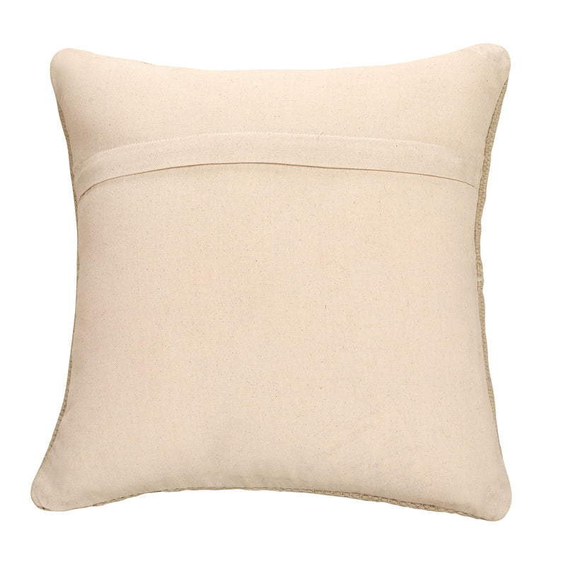 Beige square cushion cover with a simple, minimalist design.