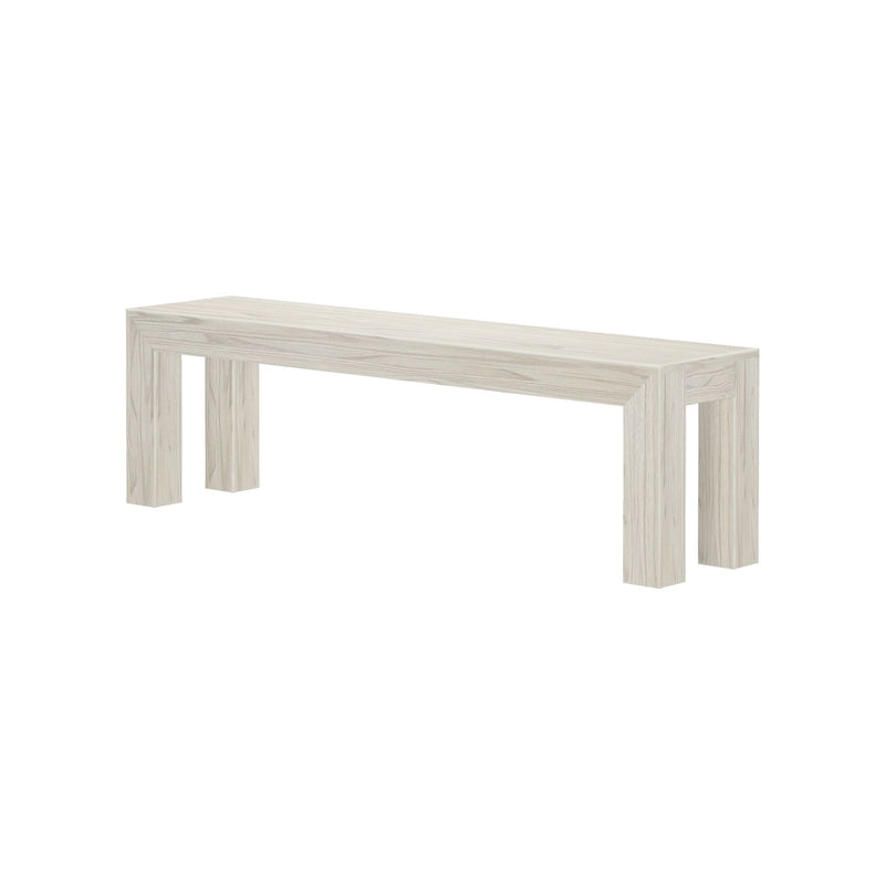 Modern minimalist white wooden bench - perfect for home or garden decor.