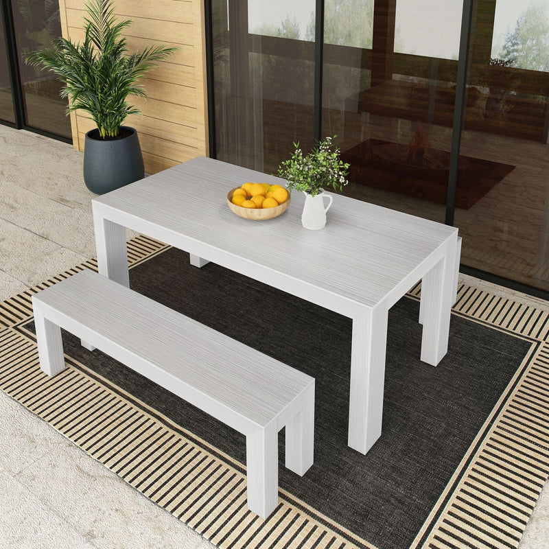 Modern Outdoor Solid Wood Bench Outdoor Bench Plank+Beam 
