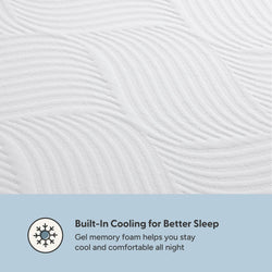 Gel memory foam mattress with built-in cooling technology for optimal sleep comfort and temperature regulation.