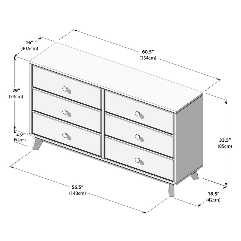 Wood 6-Drawer Dresser Plank+Beam Wood 6-Drawer Dresser Plank+Beam