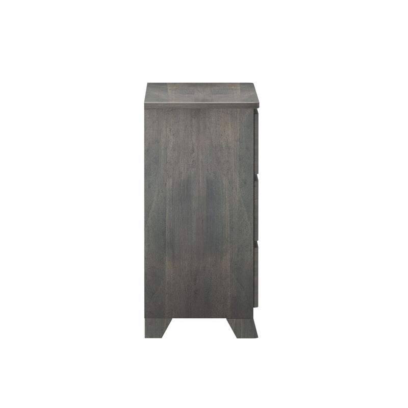 Side view of a wooden cabinet with drawers, ideal for home or office storage solutions.