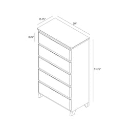 Rustic 5-Drawer Tall Dresser Dresser Plank+Beam 