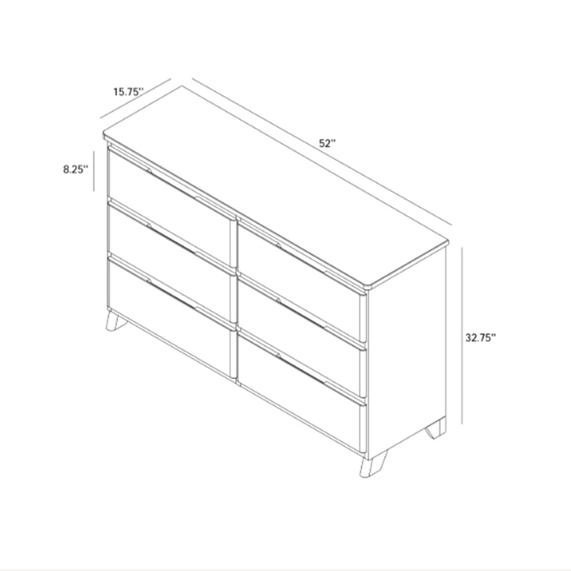 Rustic 6-Drawer Wide Dresser Dresser Plank+Beam 
