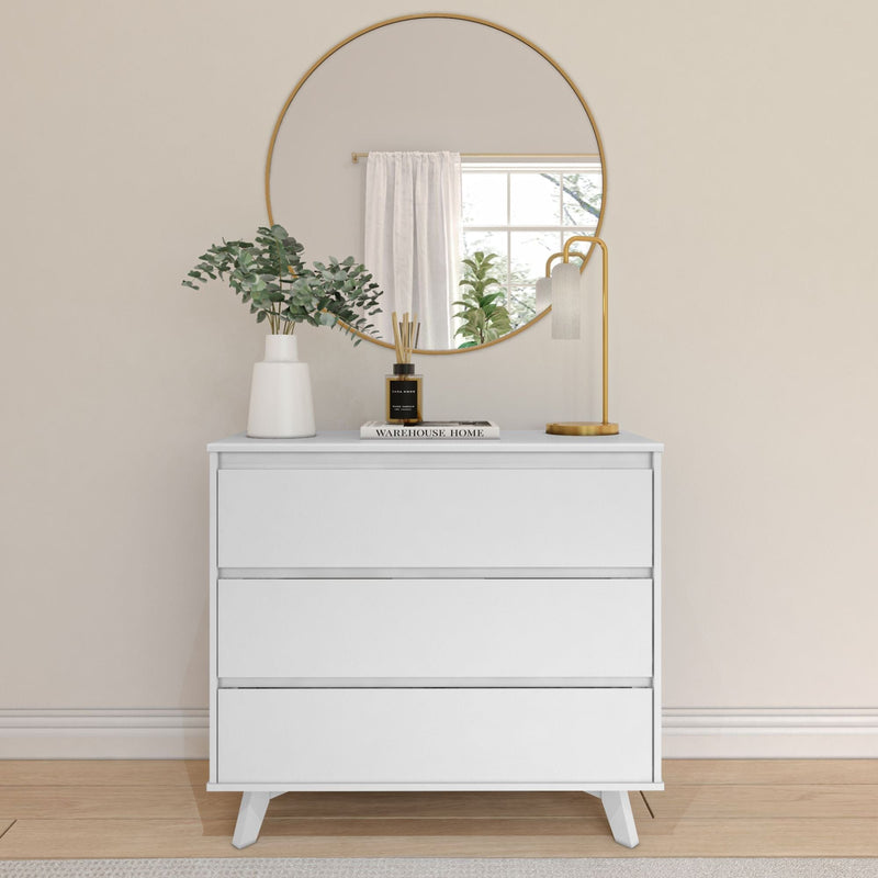 Modern 3-Drawer Dresser Dresser Plank+Beam White 