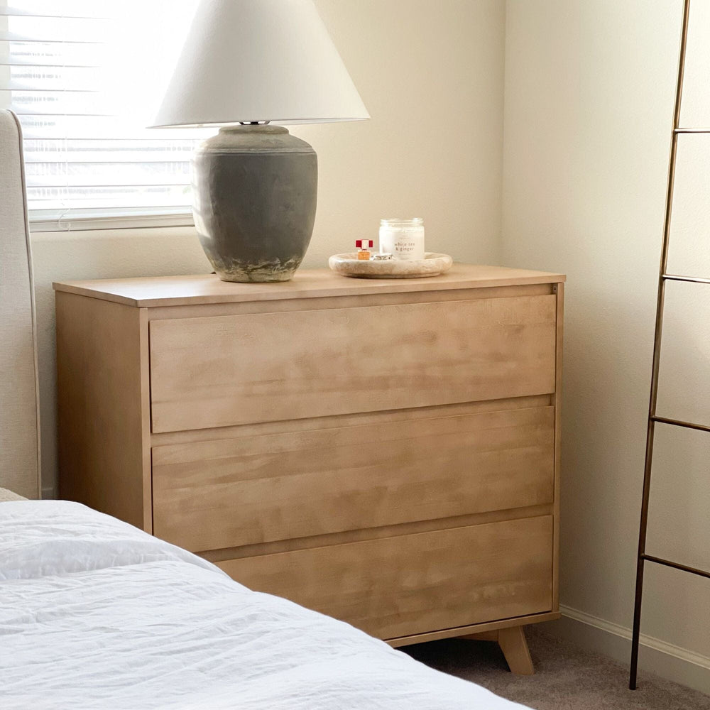 Modern 3-Drawer Dresser Small Solid Wood Chest of Drawers, Scandinavian ...