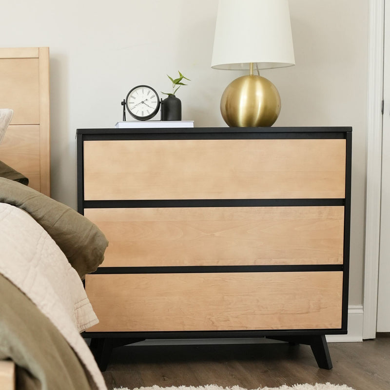 Modern 3-Drawer Dresser Dresser Plank+Beam Black and Blonde 