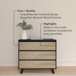 Modern 3-Drawer Dresser Dresser Plank+Beam 