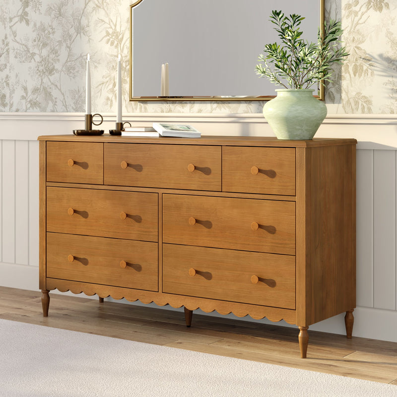 Willow 7-Drawer Dresser | Solid Pine Wood Construction | Easy Assembly | 1 Year Warranty