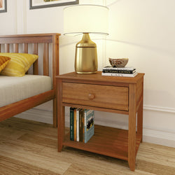 Classic 1-Drawer Nightstand Furniture Plank+Beam Pecan 