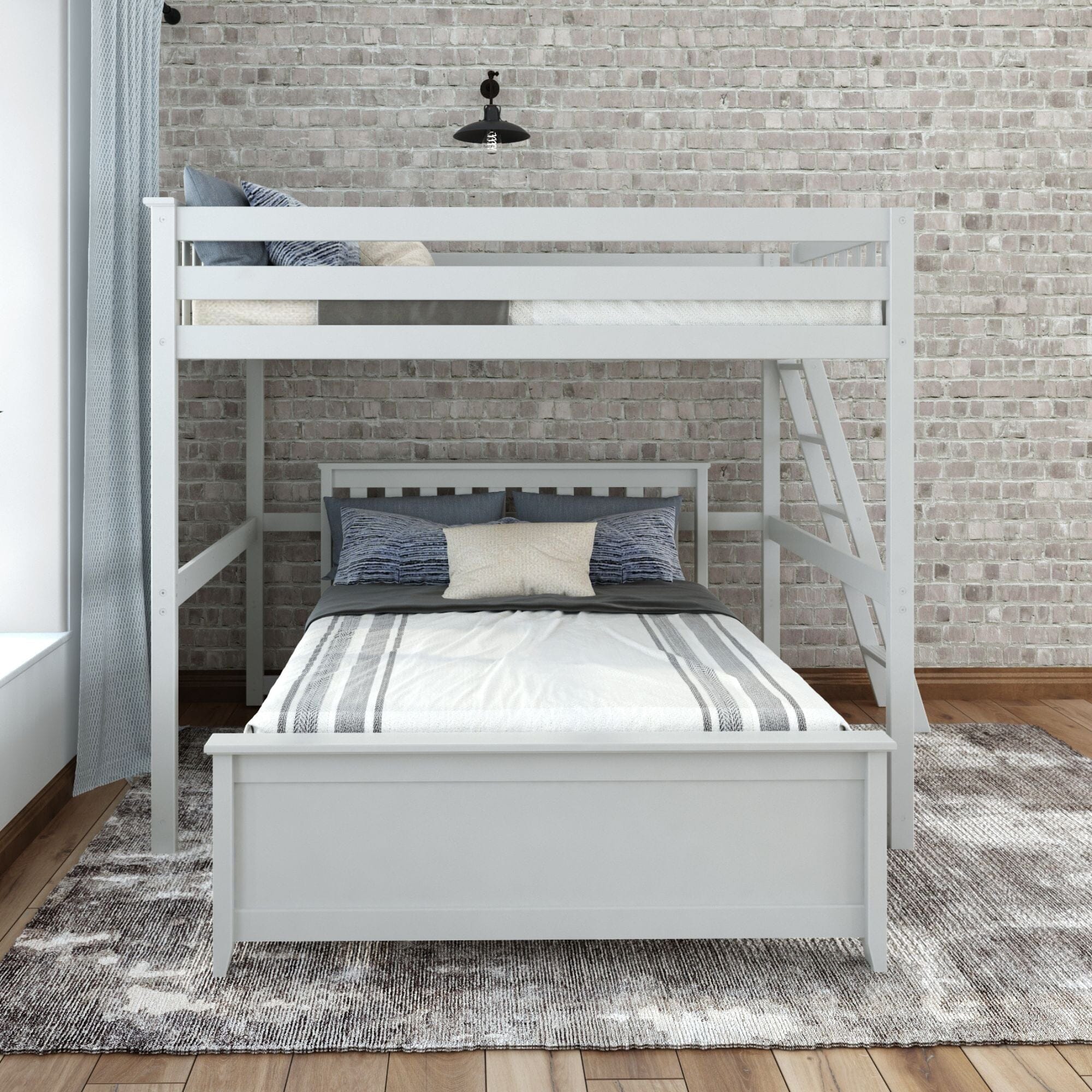 L shaped full size bunk deals beds