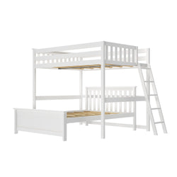 Classic Full Over Full L-Shaped Bunk Bed with Ladder on End Bunk Beds Plank+Beam 